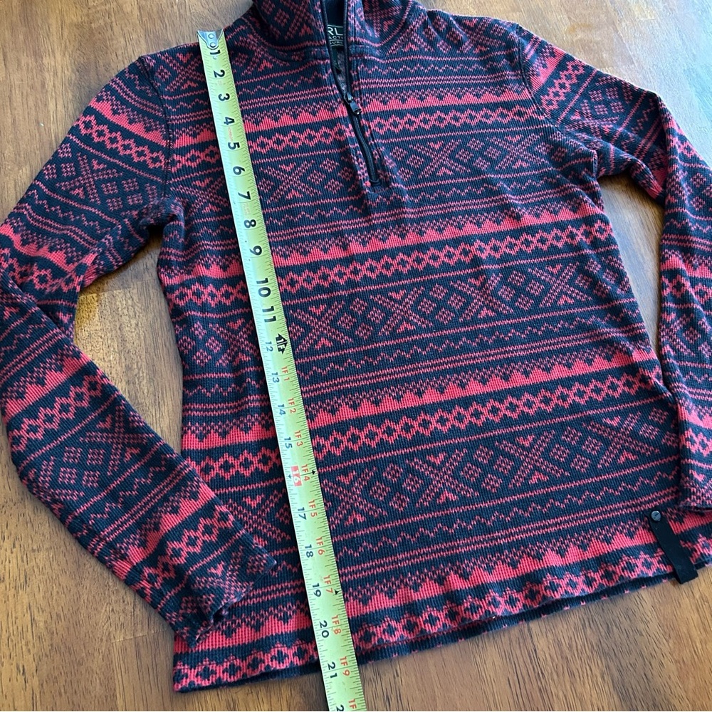 Lauren Ralph Lauren Active Nordic Waffle Knit Thermal 1/4 Zip Pullover Small - Picture 10 of 13